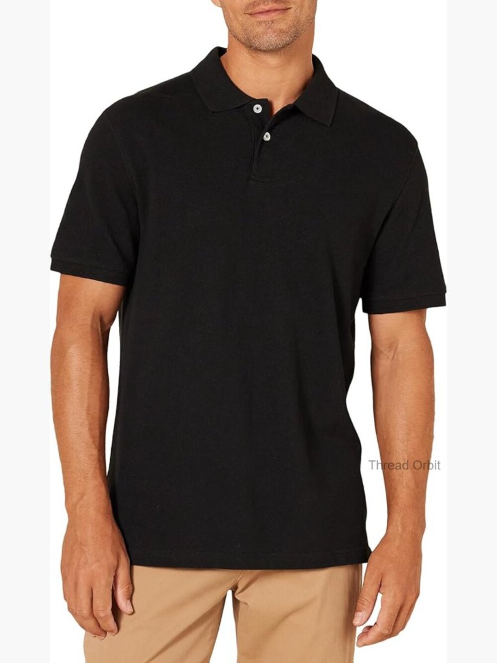 Slim-Fit Cotton Pique Polo Shirt Short Sleeve Collared Men's